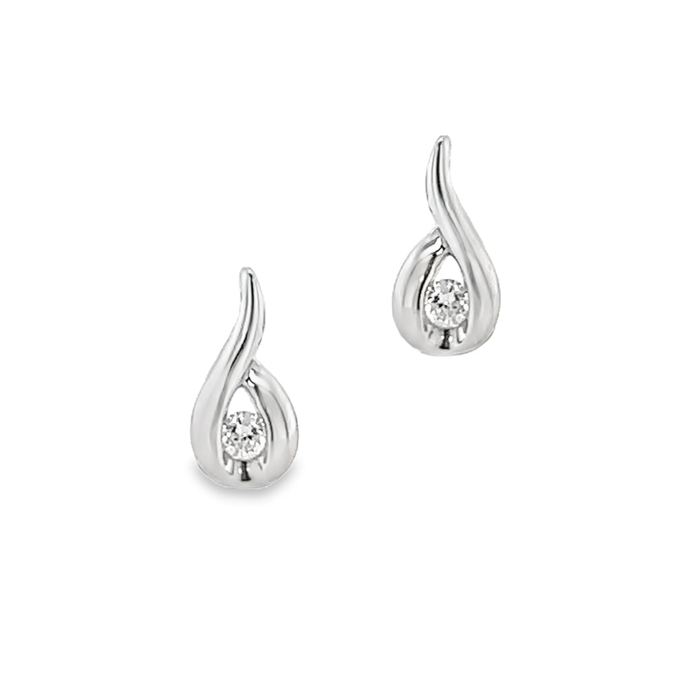 18ct White Gold Diamond Earrings by Amore