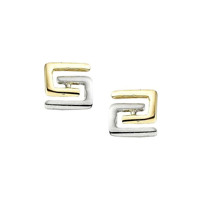 Ziggy 2 Colour Gold Earrings by Amore