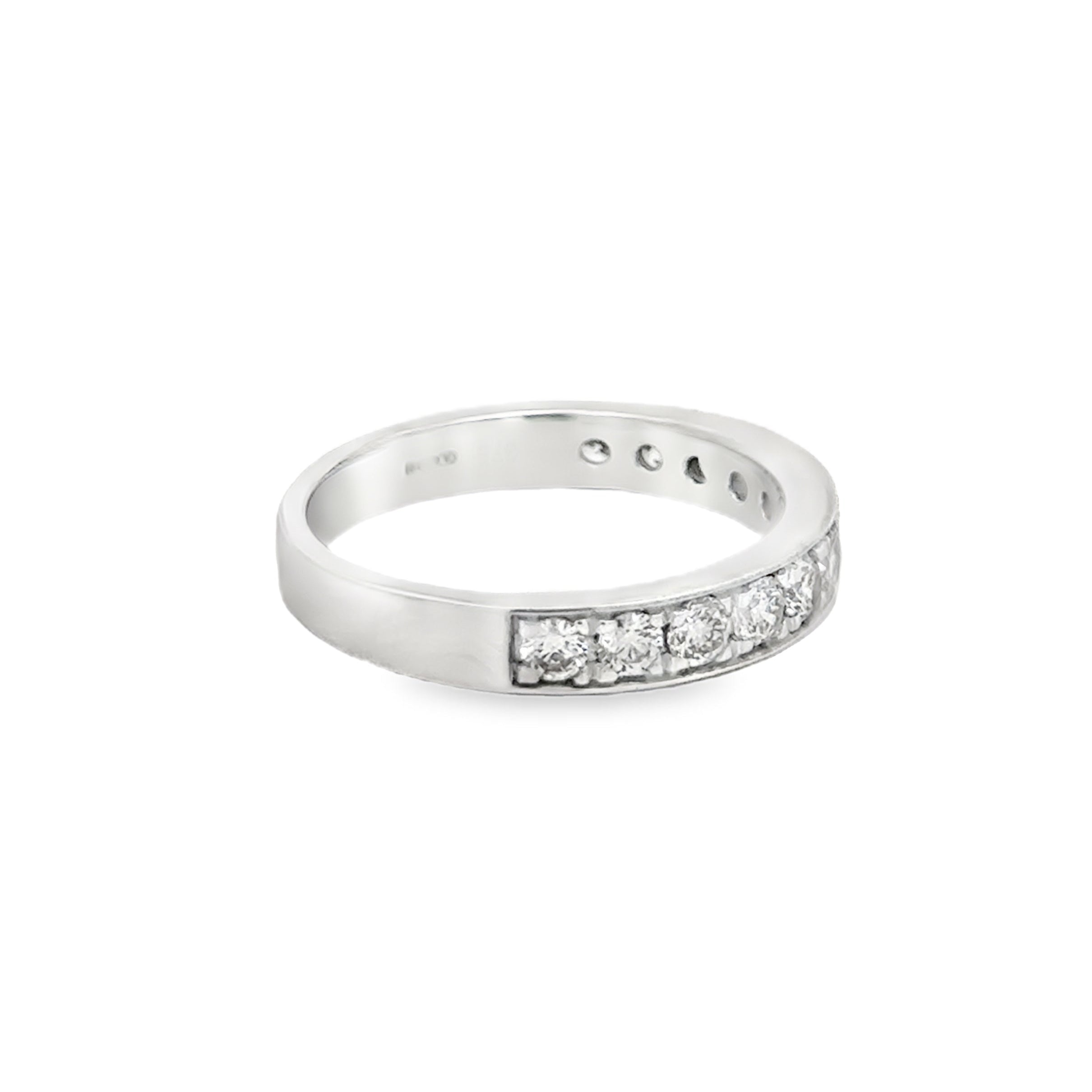 Diamond Eternity Ring 0.75ct Claw Set 9ct White Gold side