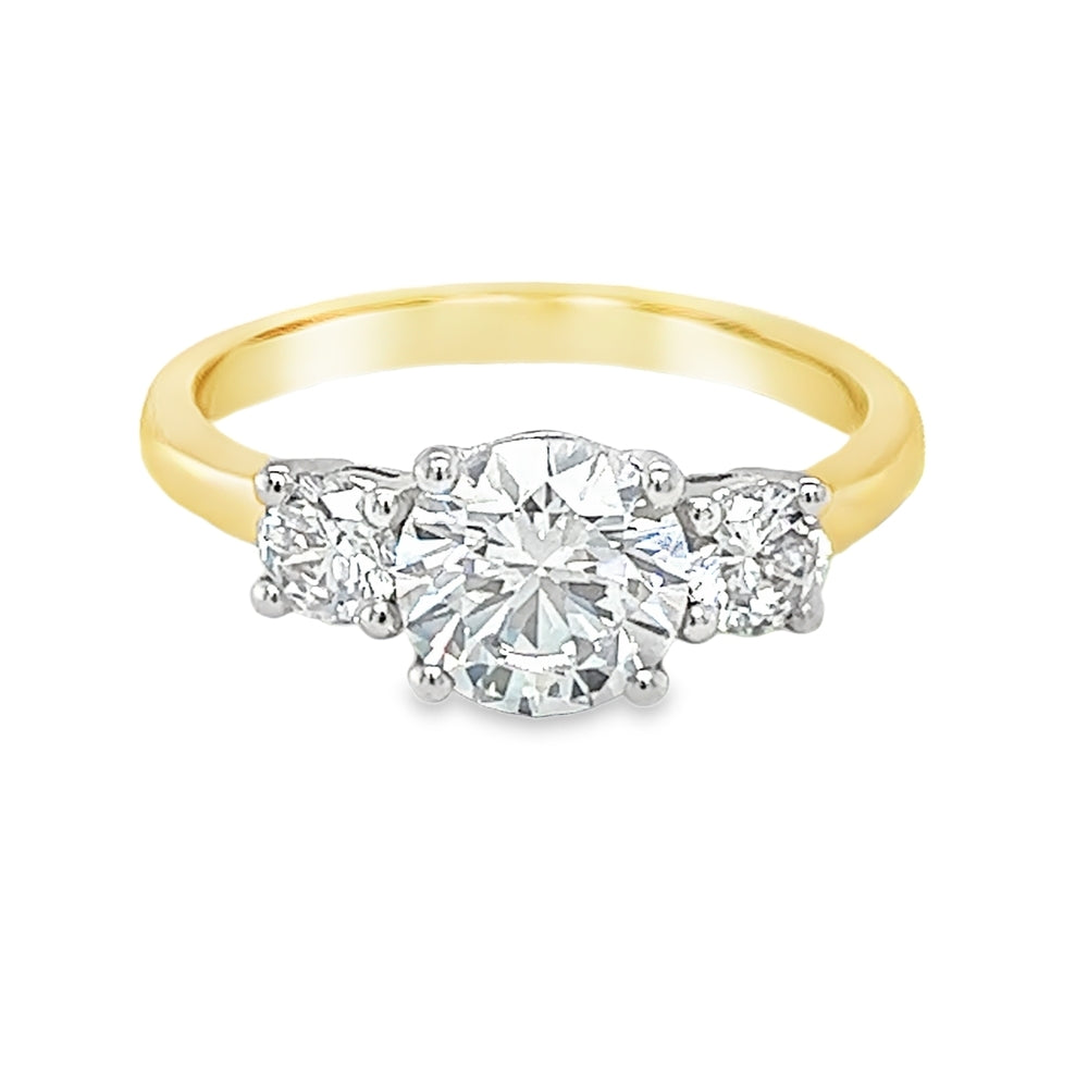 9ct Yellow Gold 3 Stone CZ Ring by Amore