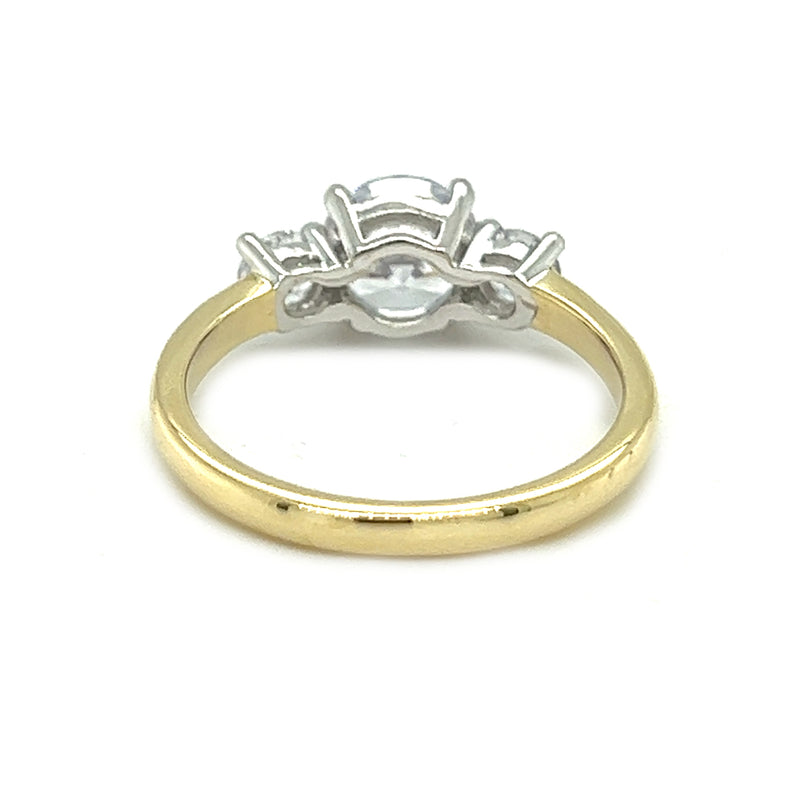 9ct Yellow Gold 3 Stone CZ Ring by Amore rear