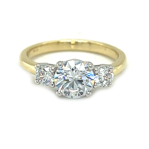 9ct Yellow Gold 3 Stone CZ Ring by Amore