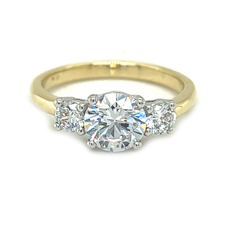 9ct Yellow Gold 3 Stone CZ Ring by Amore