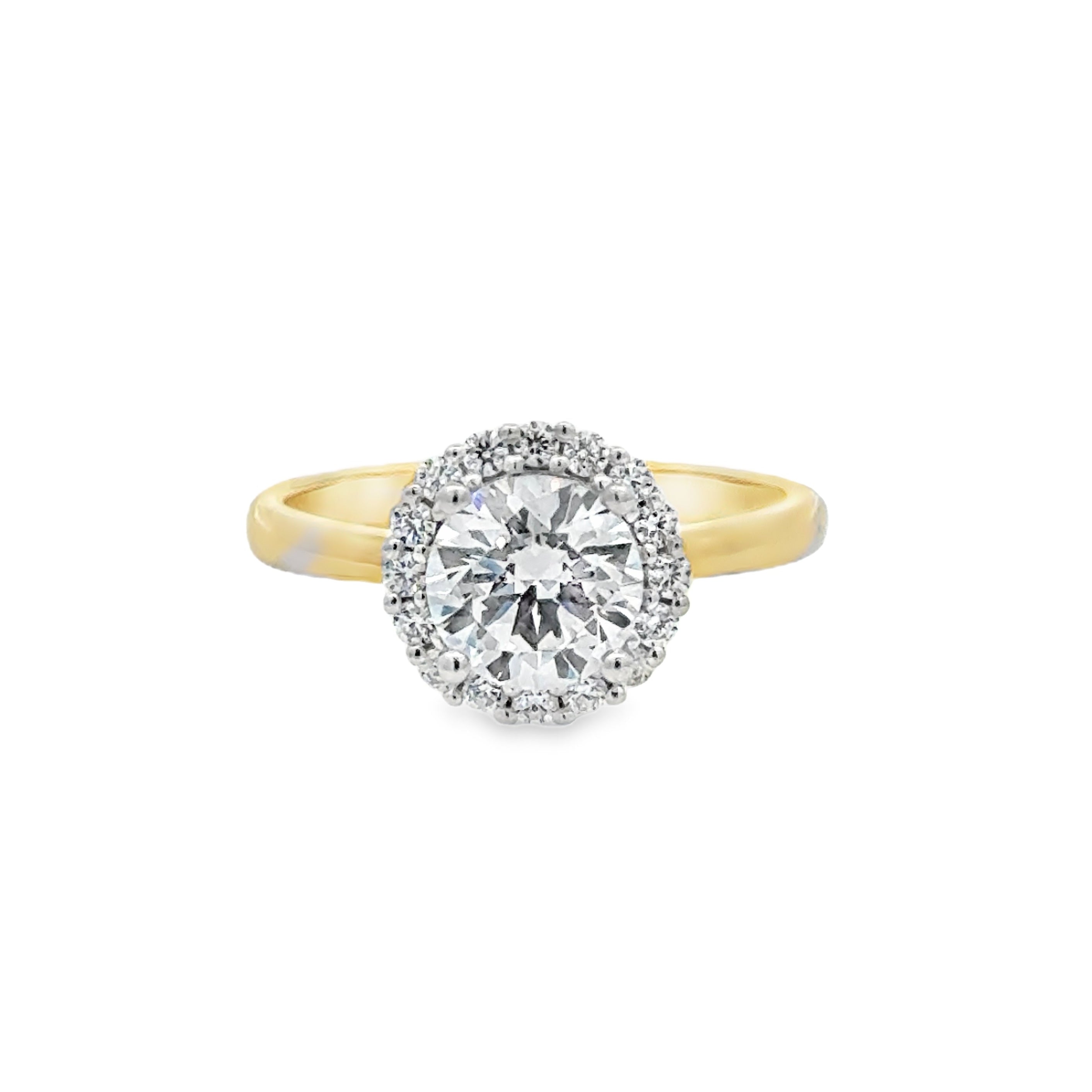 9ct Yellow Gold CZ Halo Ring by Amore