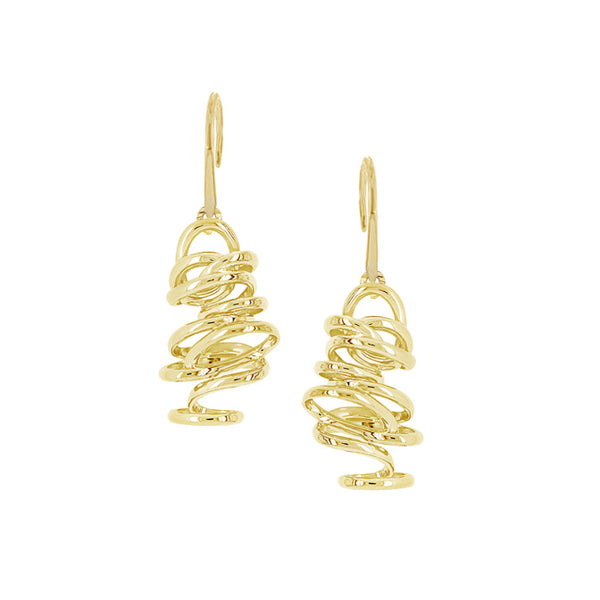 9ct Yellow Gold Spiral Drop Earrings by Amore 6988Y
