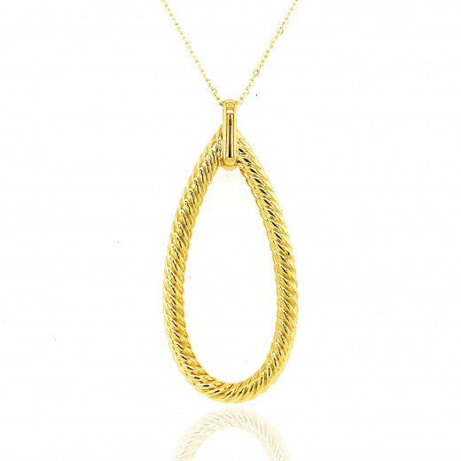 9ct Yellow Gold Pear Rope Necklace