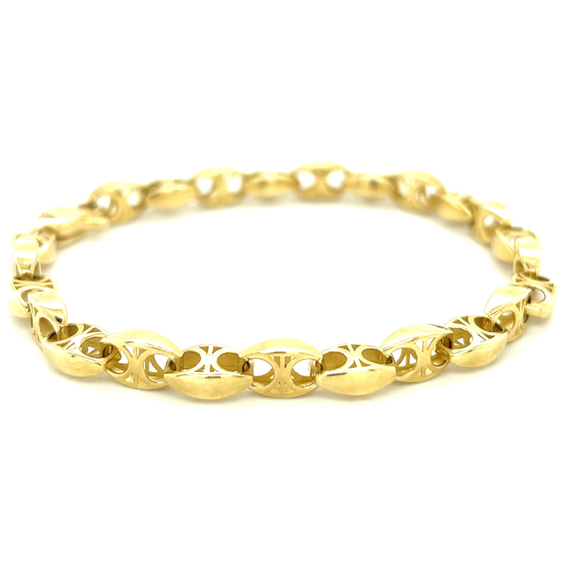 9ct Gold Rounded Marine Link Bracelet