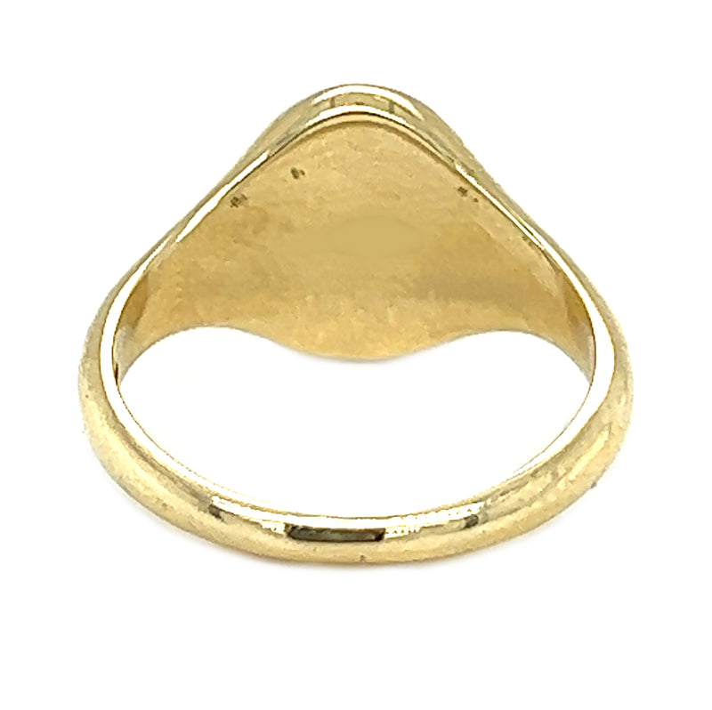 Oval Engraved Edge Signet Ring 9ct Gold