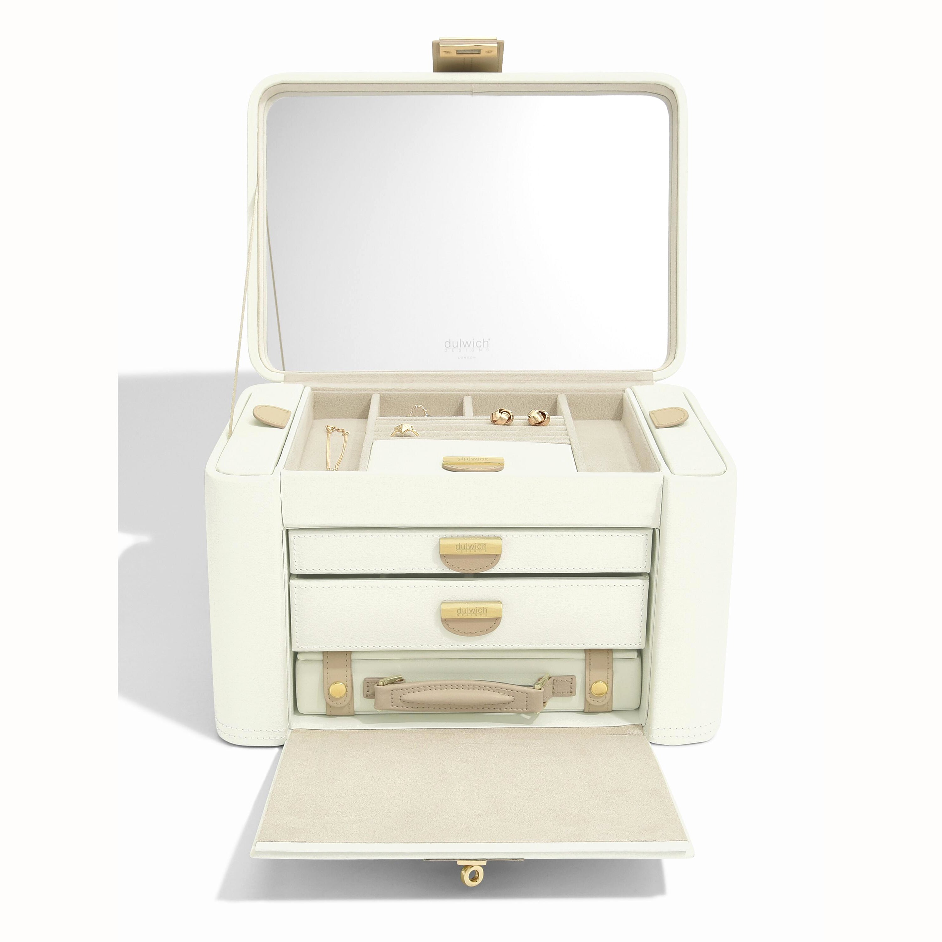 Dulwich Designs Belgravia Extra Large Cream & Mink Jewellery Box