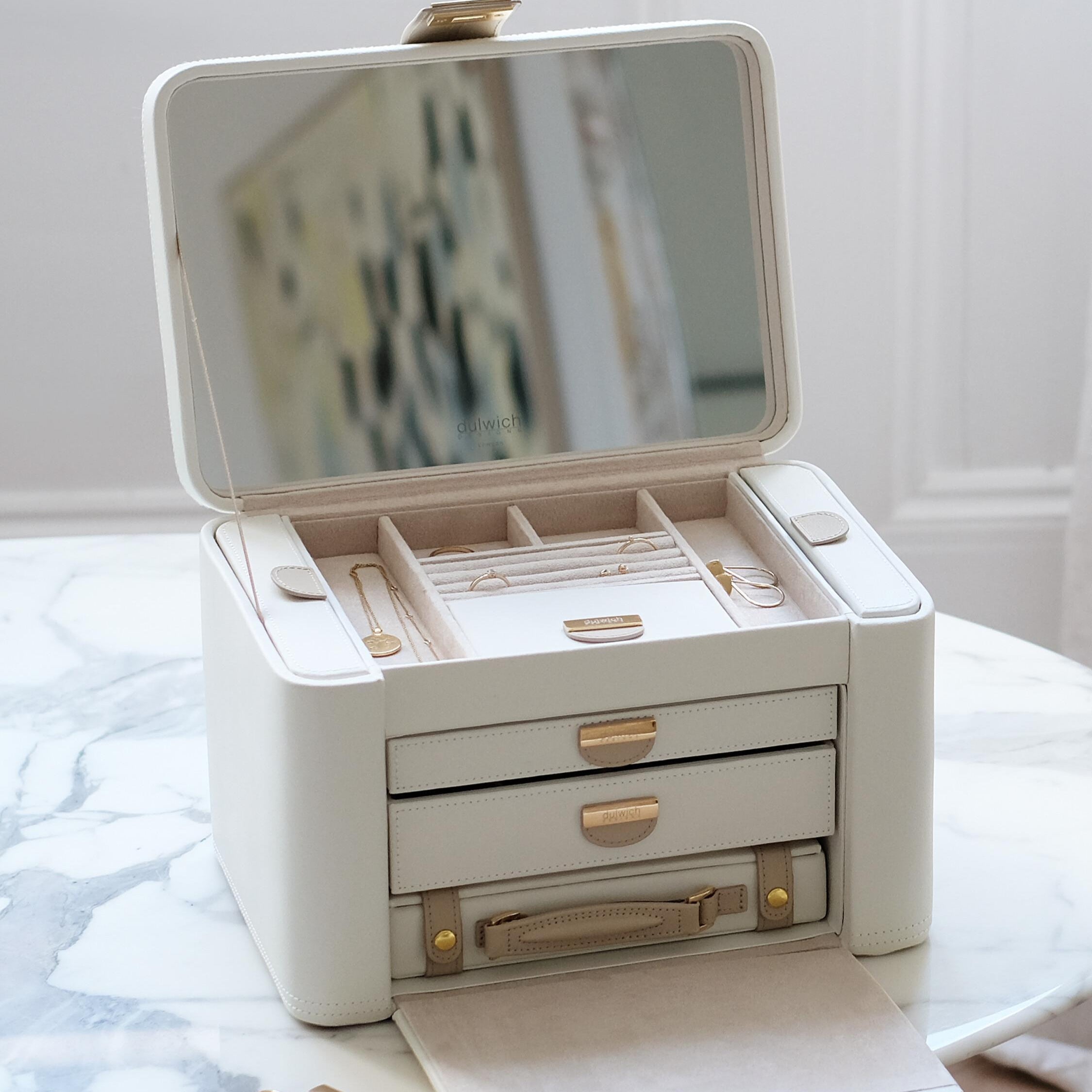 Dulwich Designs Belgravia Extra Large Cream & Mink Jewellery Box