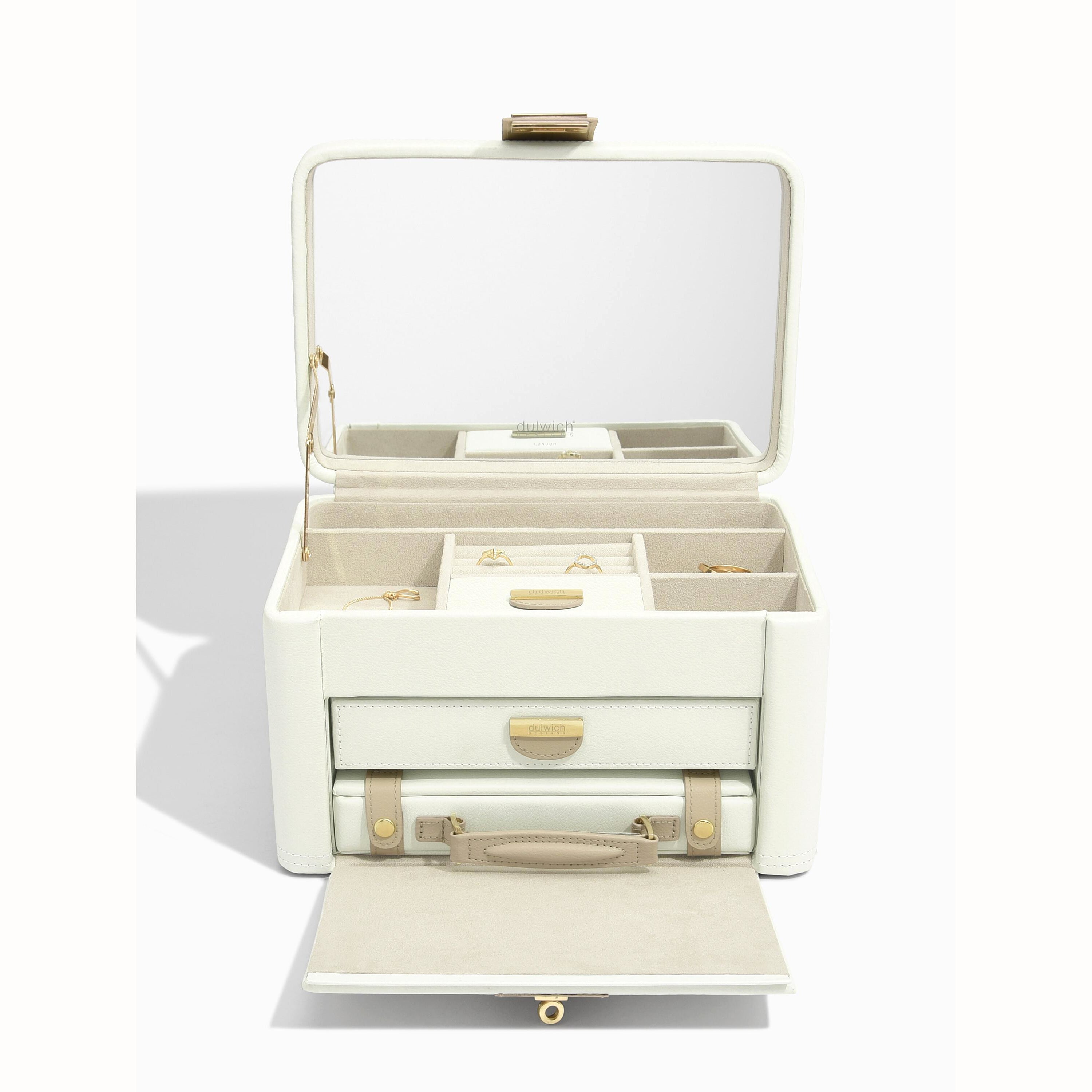 Dulwich Designs Belgravia Large Cream & Mink Jewellery Box