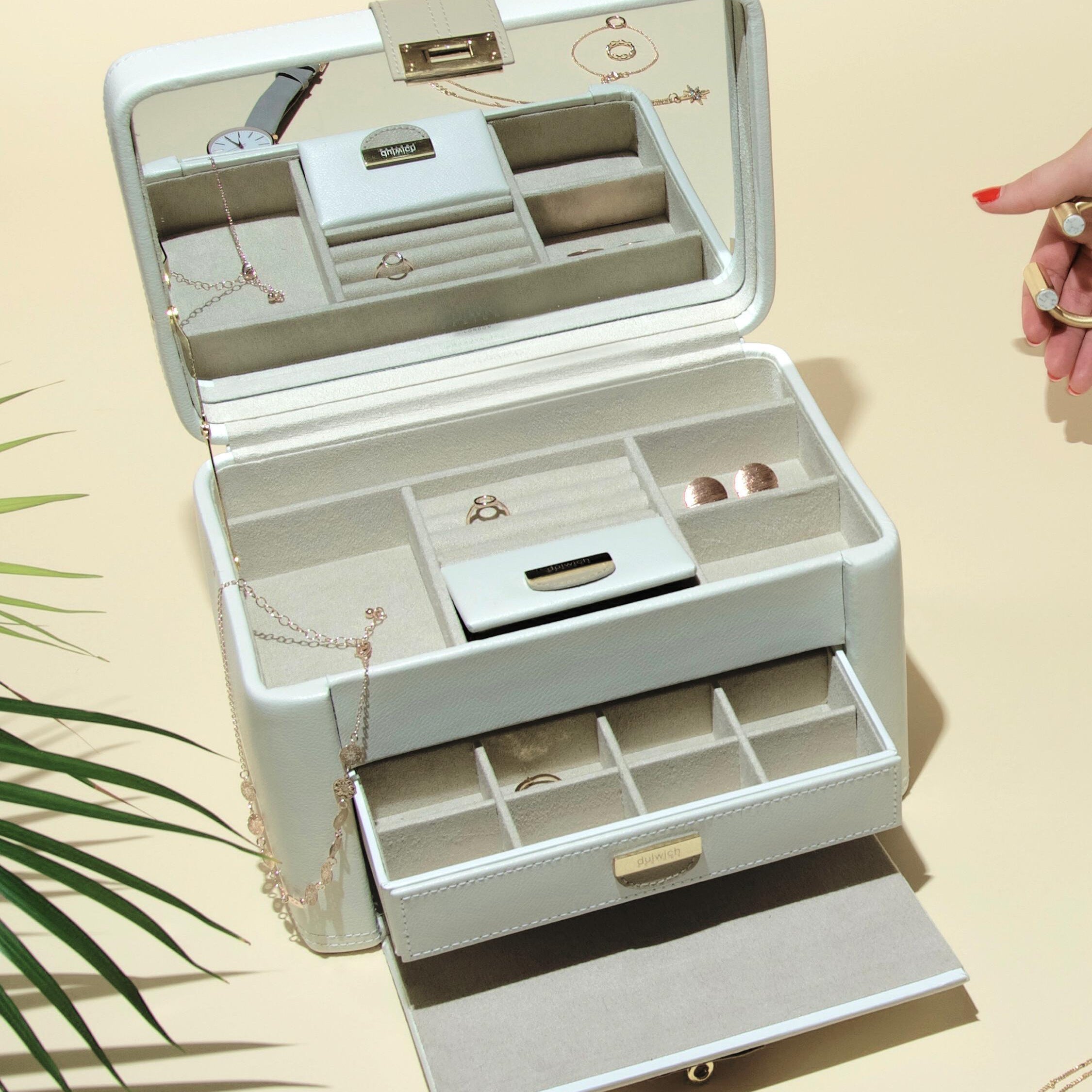 Dulwich Designs Belgravia Large Cream & Mink Jewellery Box