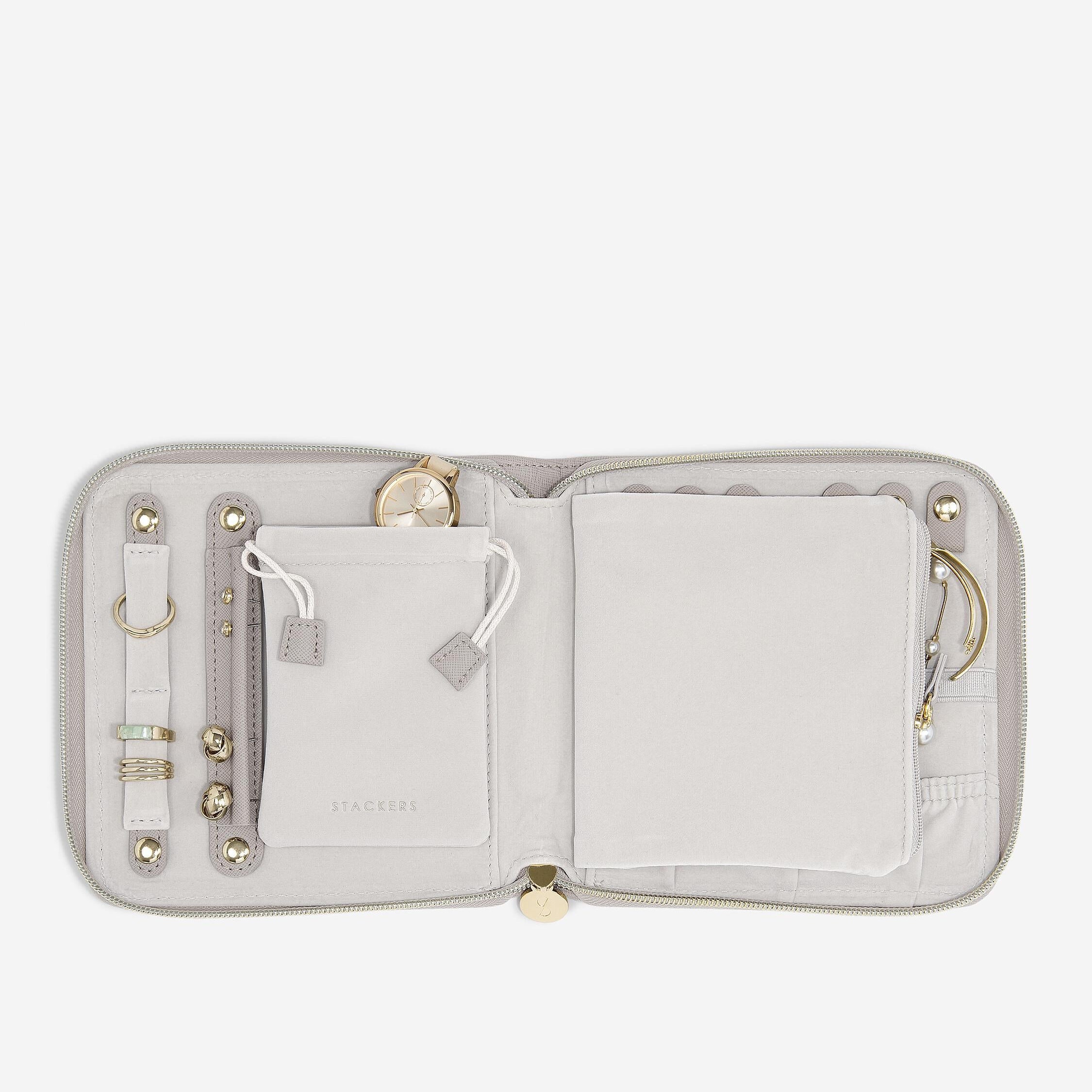 Stackers Square Jewellery Roll - Taupe Raffia
