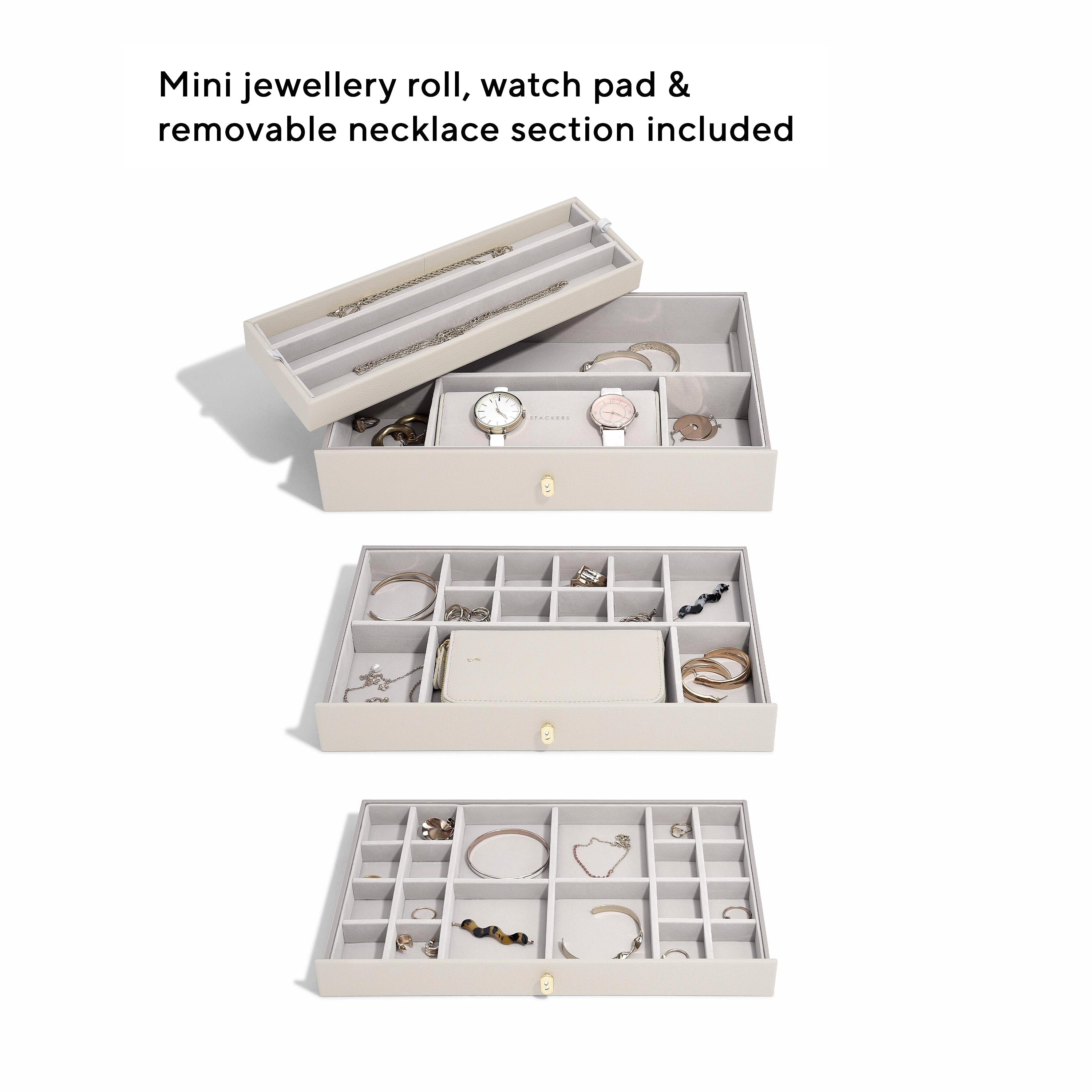 Stackers Ultimate Jewellery Box - Oatmeal extras