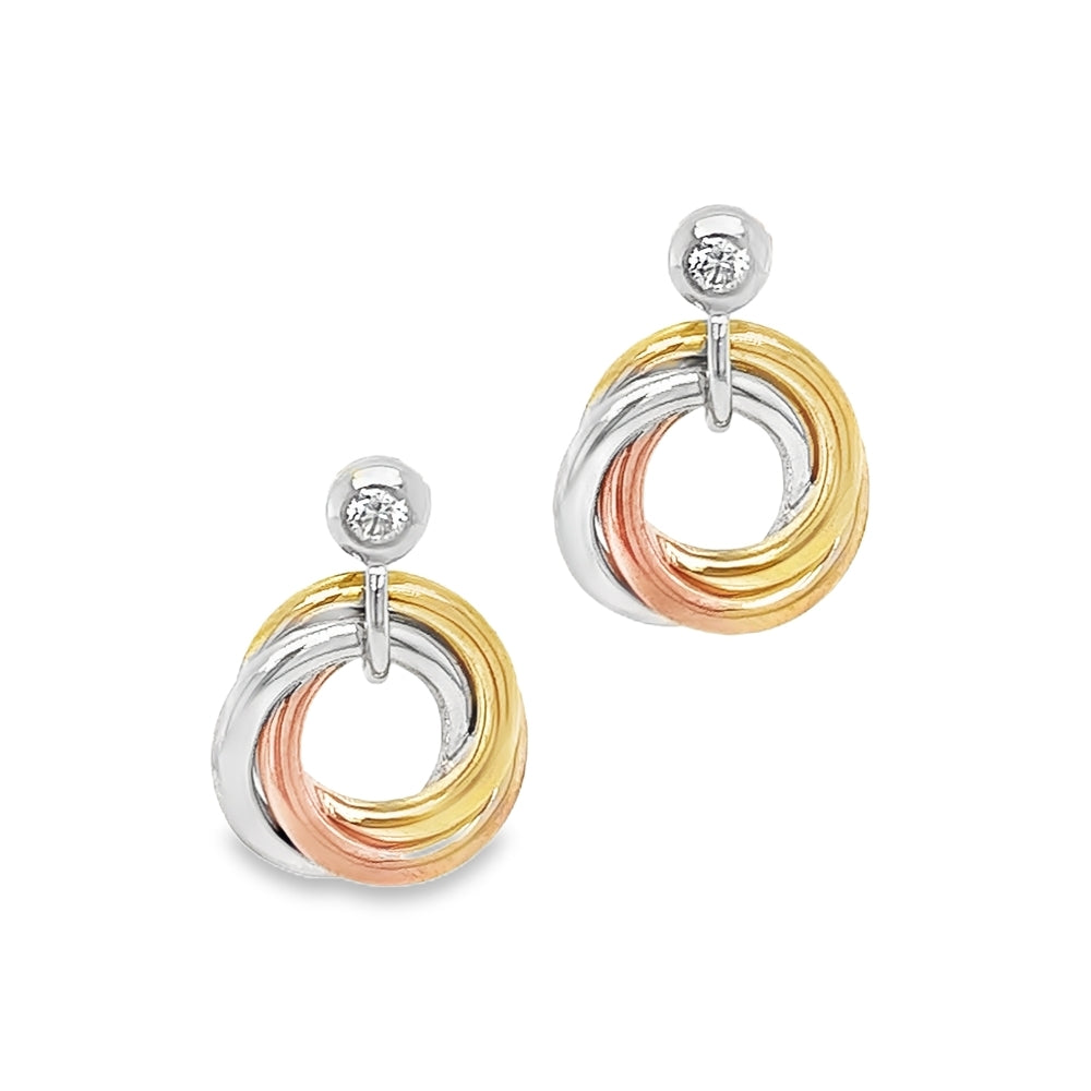 9ct Russian Knot Diamond Earrings by Amore 7878YWRD