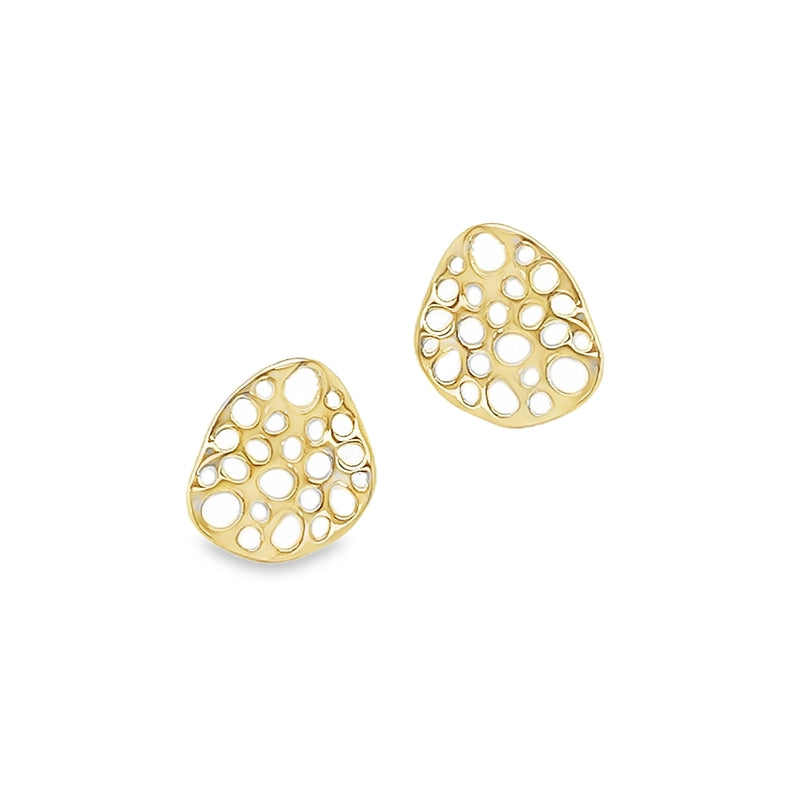 9ct Yellow Gold Fretwork Earrings by Amore 7880Y