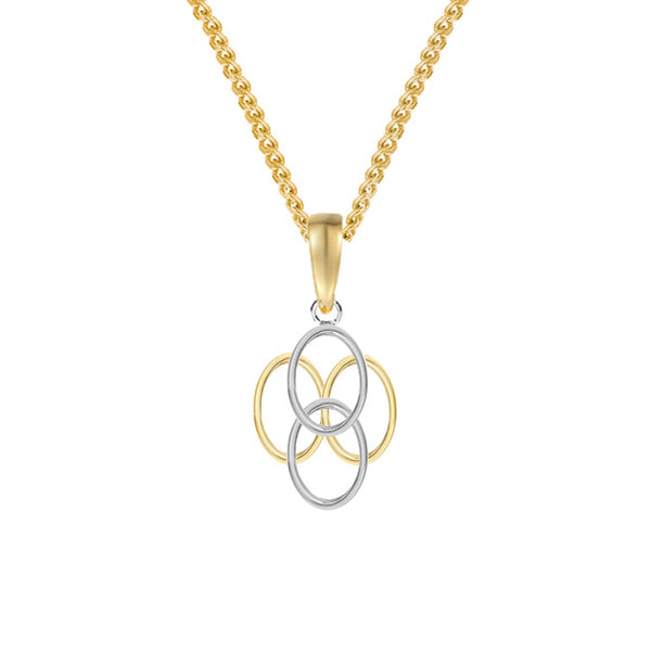 9ct Yellow & White Gold Tectonic Pendant by Amore 7898YW