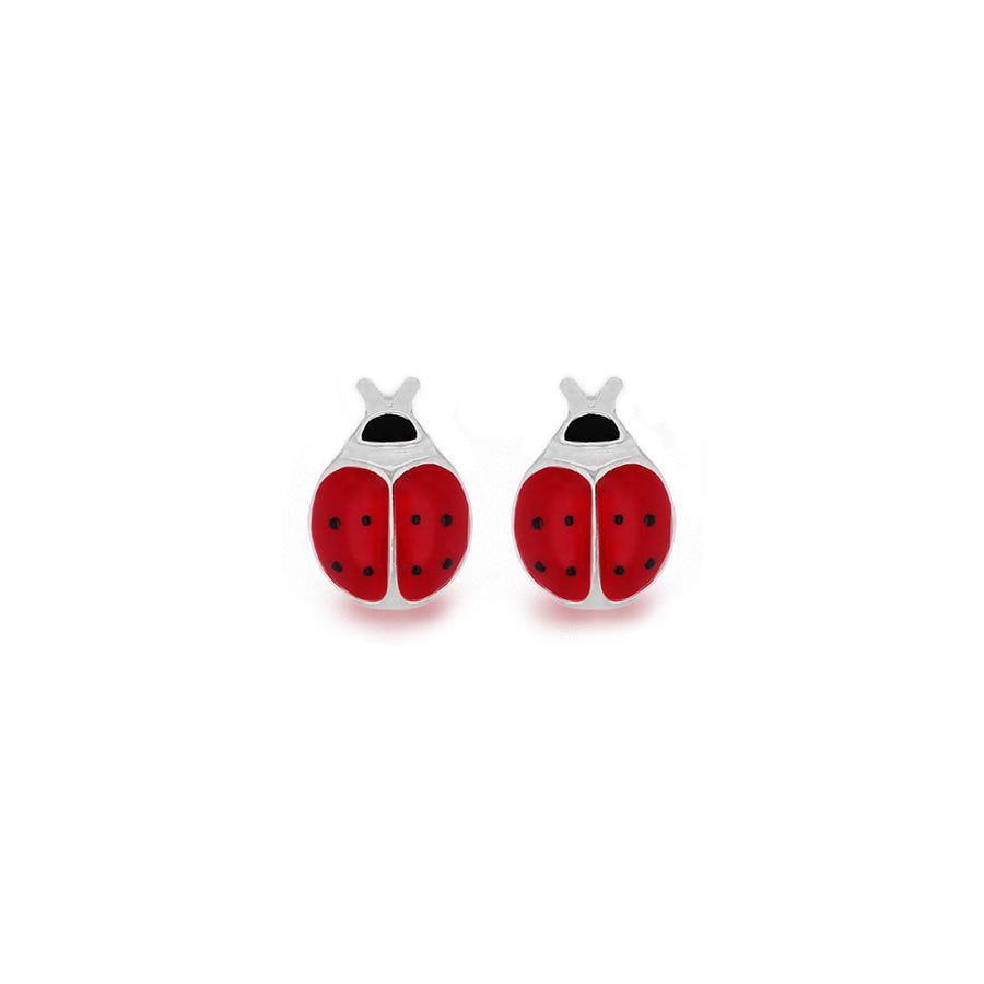 Sterling Silver Ladybug Stud Earrings