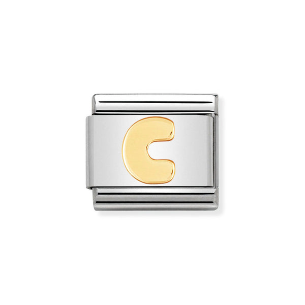 Nomination Classic Link Letter C Charm in Bonded Yellow Gold