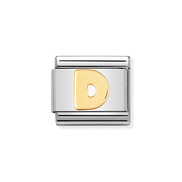 Nomination Classic Link Letter D Charm in Bonded Yellow Gold