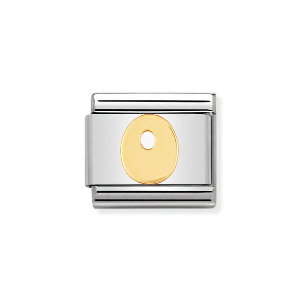 Nomination Classic Link Letter O Charm in Bonded Yellow Gold