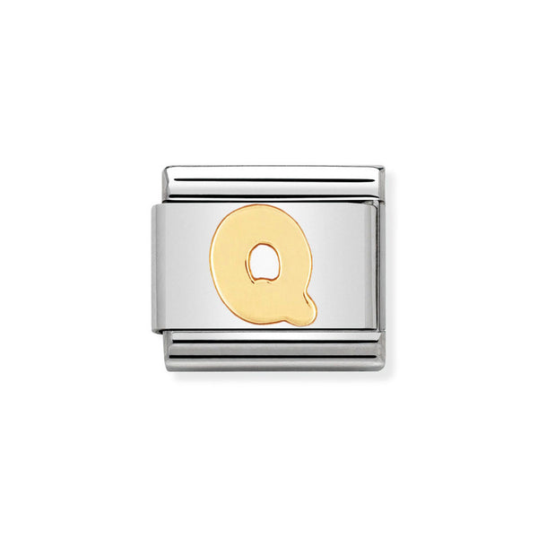 Nomination Classic Link Letter Q Charm in Bonded Yellow Gold