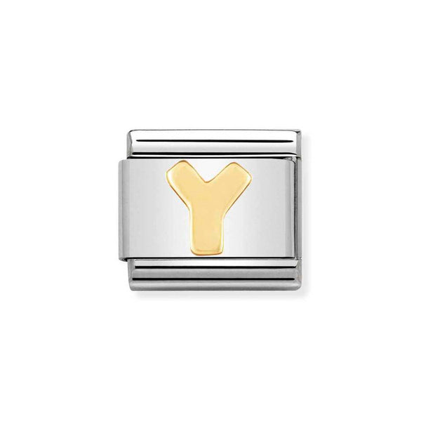 Nomination Classic Link Letter Y Charm in Bonded Yellow Gold