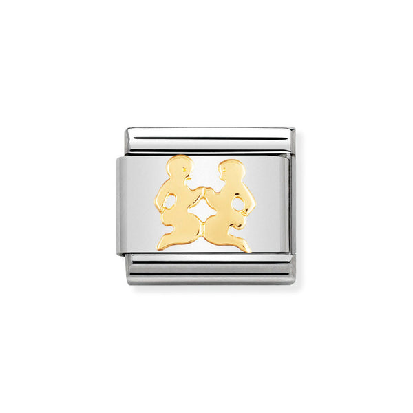 Nomination Classic Link Gemini Charm in Yellow Gold