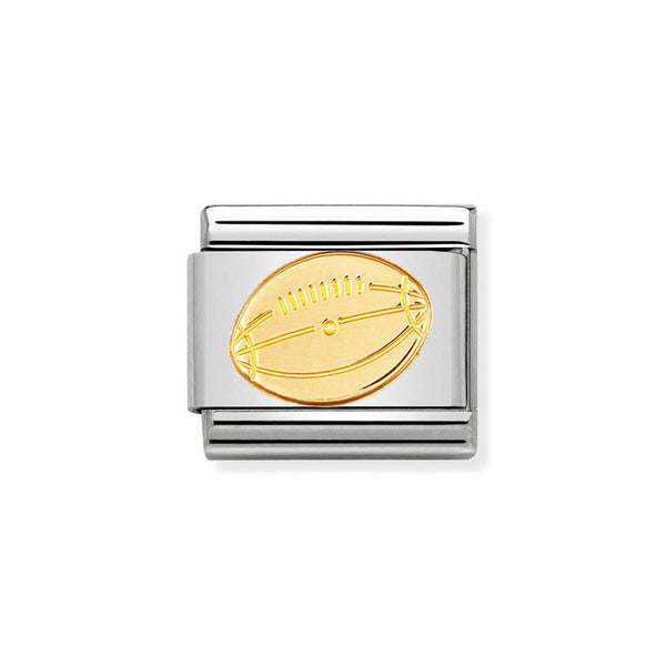 Nomination Classic Link Rugby Ball Charm in Gold