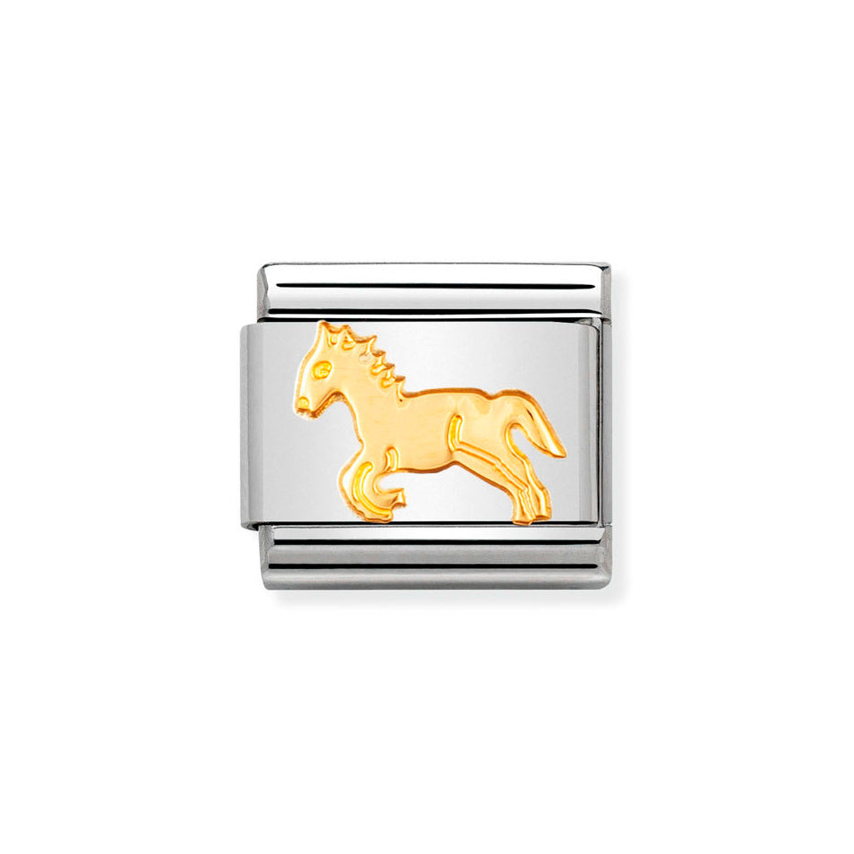 Nomination Classic Link Horse Charm in Gold