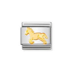 Nomination Classic Link Horse Charm in Gold