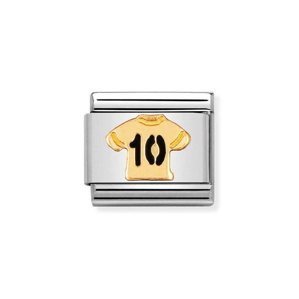 Nomination Classic Link T-Shirt No 10 Charm in Gold