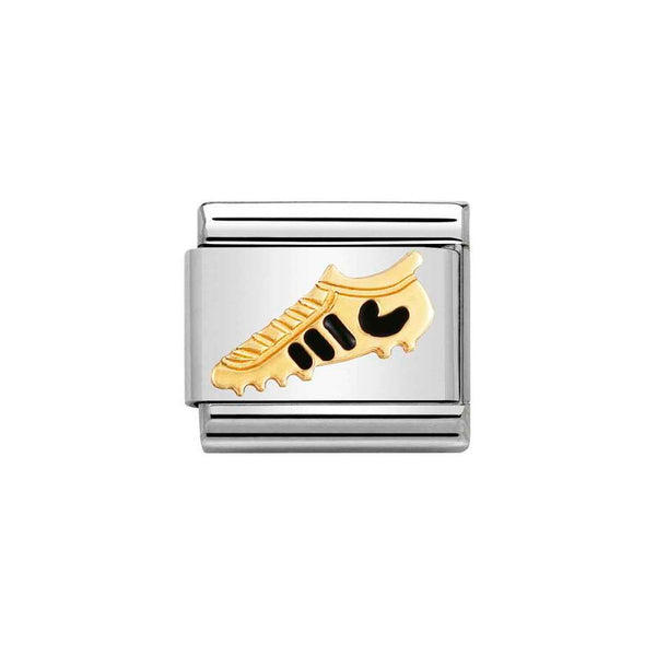 Nomination Classic Link Black Football Boot Charm in Gold