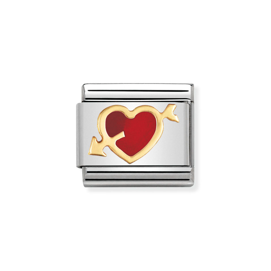 Nomination Classic Link Heart with Arrow Charm in Gold