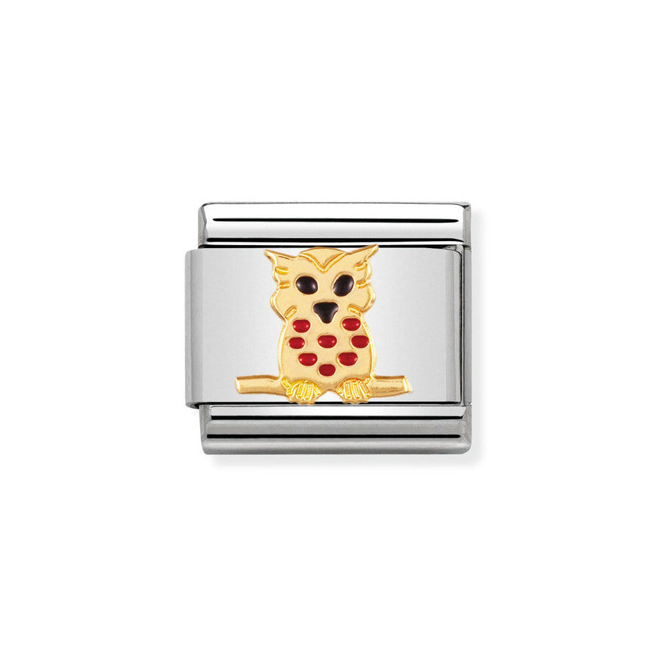 Nomination Classic Link Owl Charm in Gold