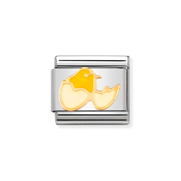 Nomination Classic Link Hatching Chick Charm in Gold