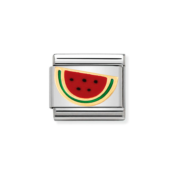Nomination Classic Link Watermelon Charm in Gold and Enamel