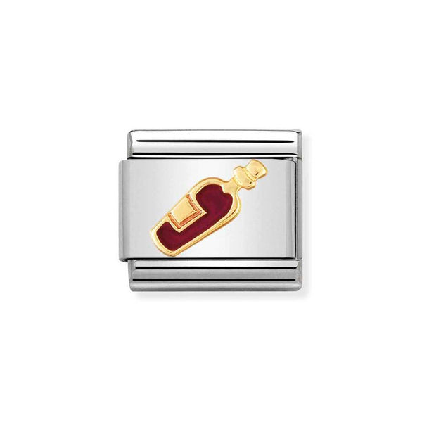 Nomination Classic Link Red Wine Charm in Gold and Enamel