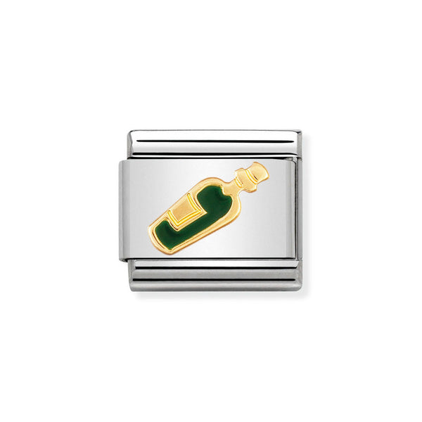 Nomination Classic Link White Wine Charm in Gold and Enamel