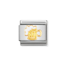 Nomination Classic Link Beer Charm in Gold and Enamel