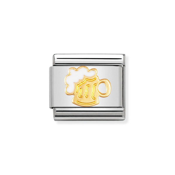 Nomination Classic Link Beer Charm in Gold and Enamel