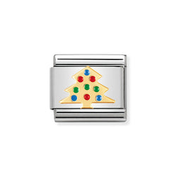 Nomination Classic Link Christmas Tree Charm in Gold