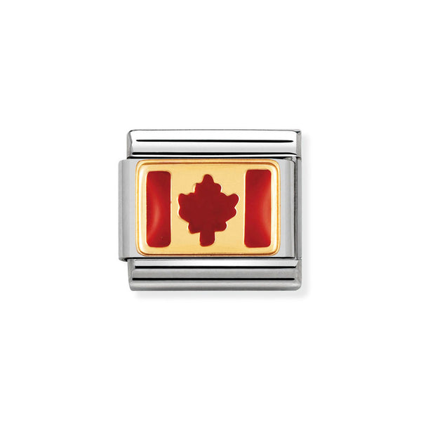 Nomination Classic Link Canada Flag Charm in Gold
