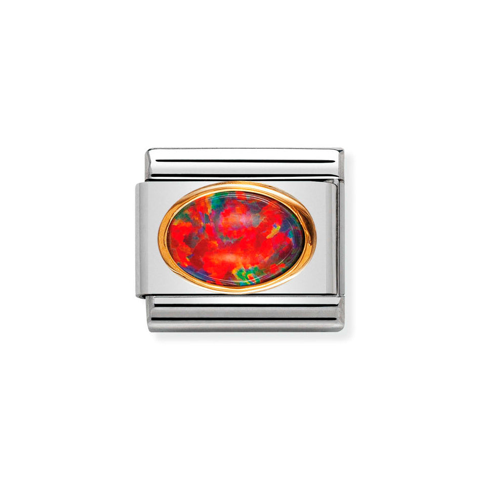 Nomination Classic Link Red Opal Charm in Gold