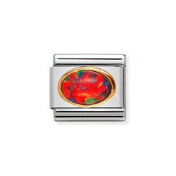 Nomination Classic Link Red Opal Charm in Gold