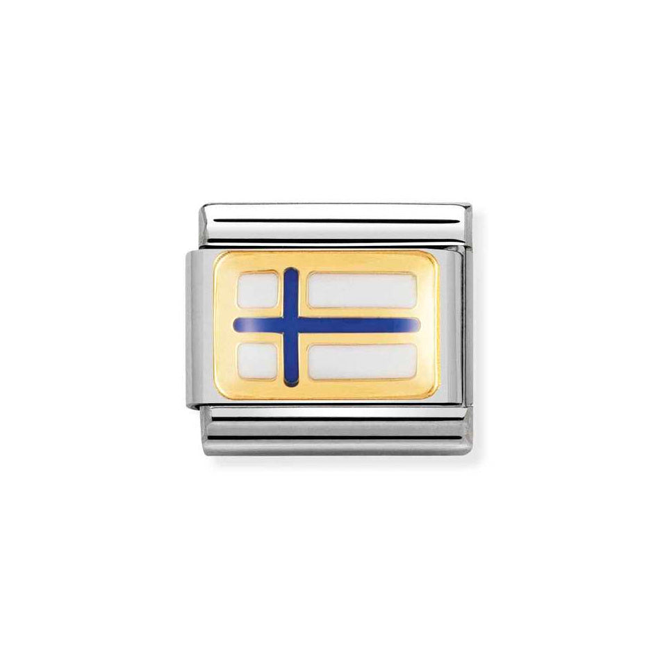 Nomination Classic Link Finland Flag Charm in Gold