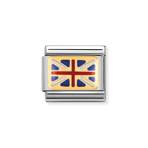 Nomination Classic Link Great Britain Flag Charm in Gold