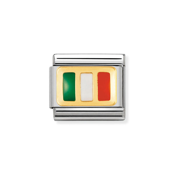 Nomination Classic Link Ireland Flag Charm in Gold