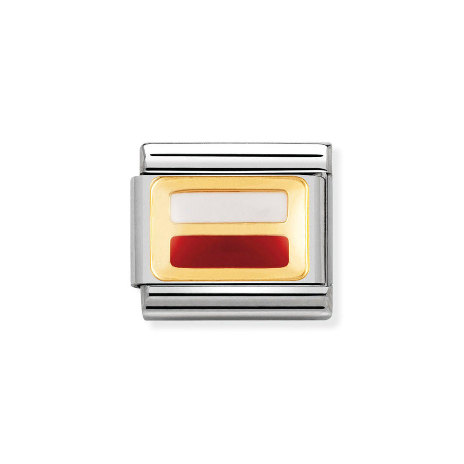 Nomination Classic Link Poland Flag Charm in Gold
