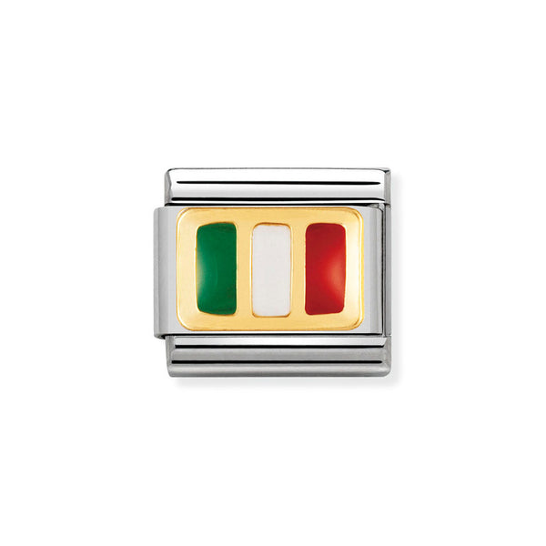 Nomination Classic Link Italy Flag Charm in Gold